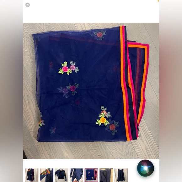 NWOT Navy blue floral lehenga Large/XL - Picture 10 of 11